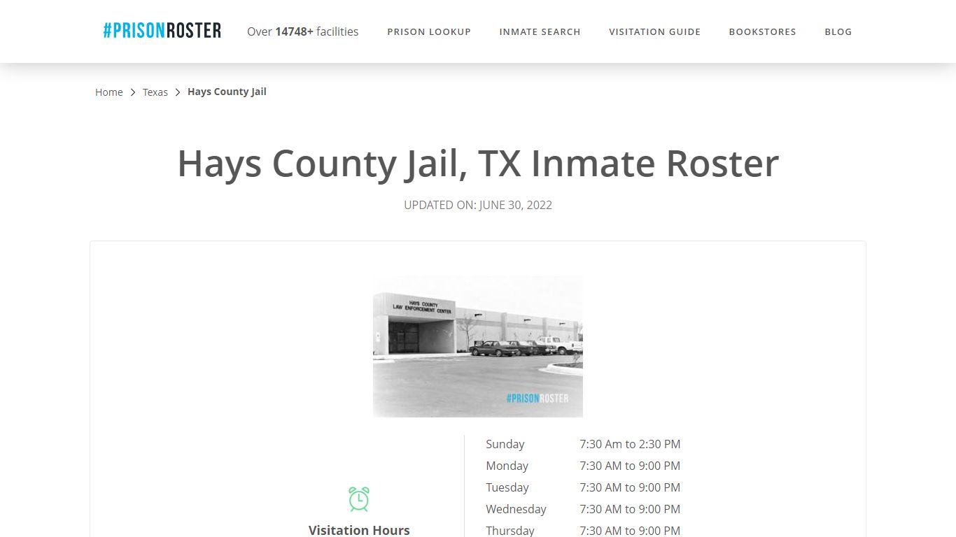 Hays County Jail, TX Inmate Roster